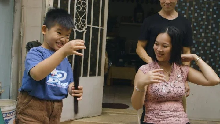 A MOTHER OF TWO SELLS HER HAIR SO HER SON CAN TAKE SWIM LESSONS THIS SUMMER.