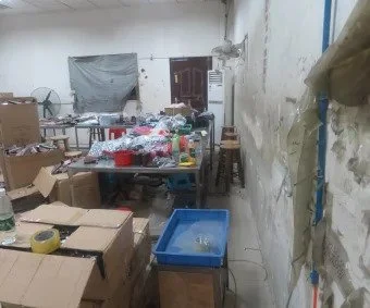 A CHINESE FACTORY THAT WAS MAKING FAKE MAC PRODUCTS. COURTESY OF ESTÉE LAUDER CO.