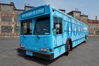 PHOTO COURTESY: LAVA MAE The Lava Mae mobile shower can service 45 people per day.